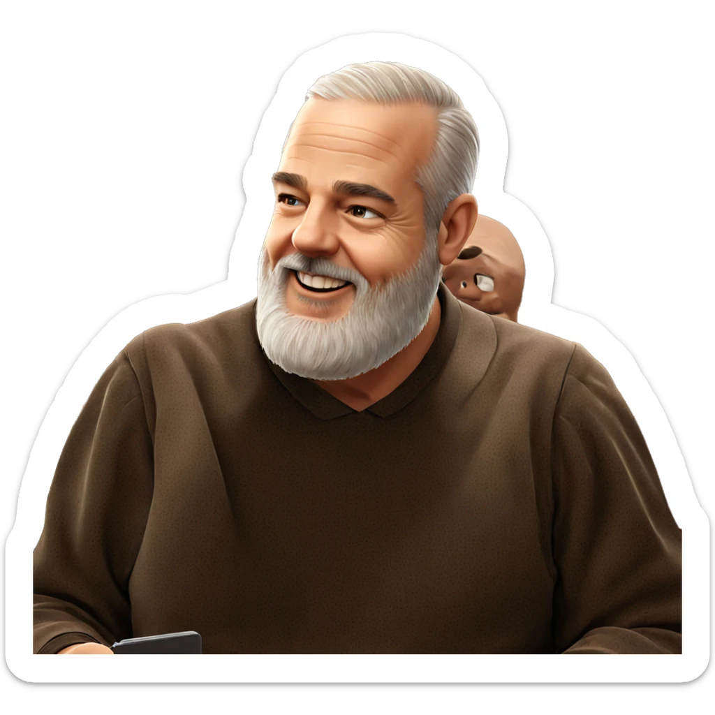 smiling old man portrait sticker