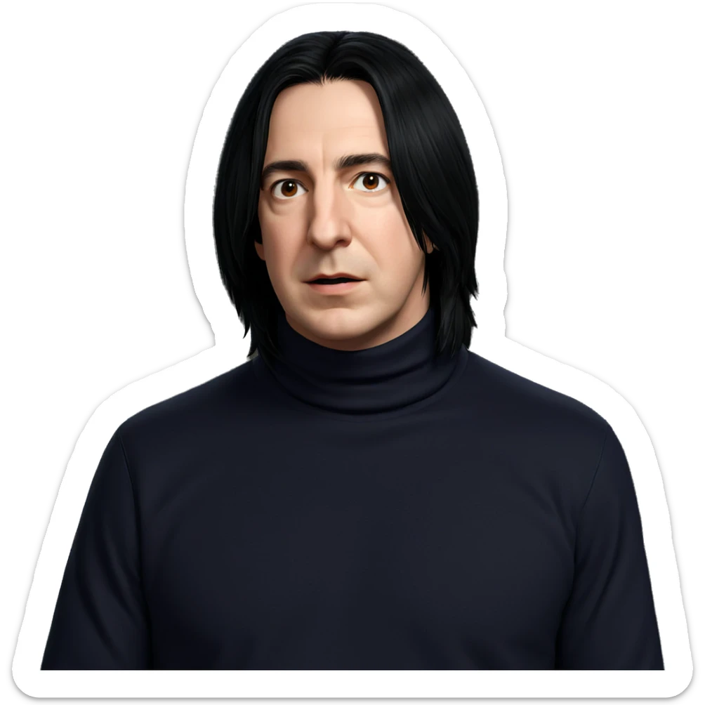 black haired boy portrait sticker