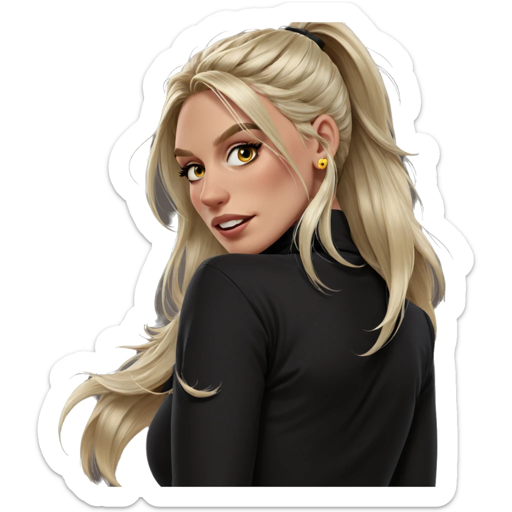 blonde girl with earrings sticker