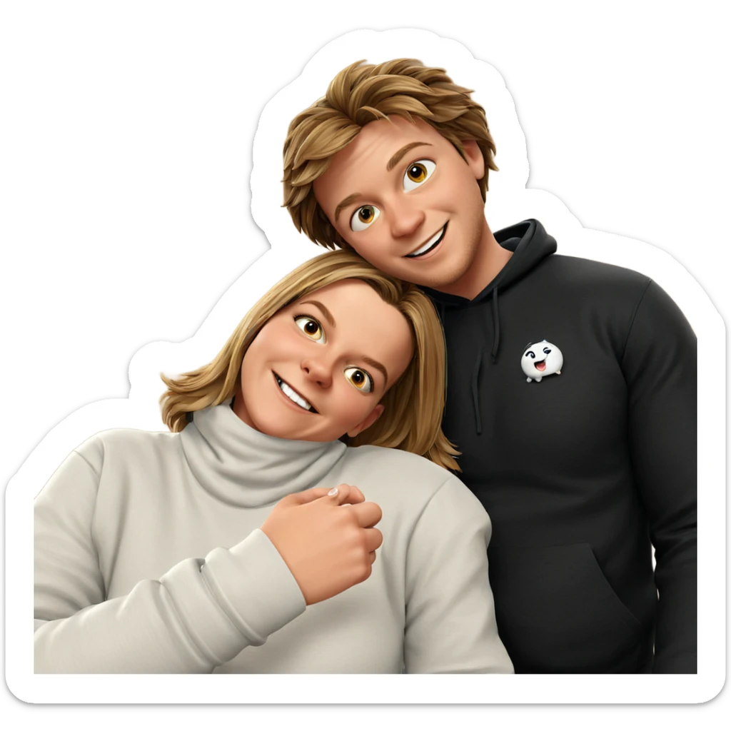 smiling couple indoors together sticker