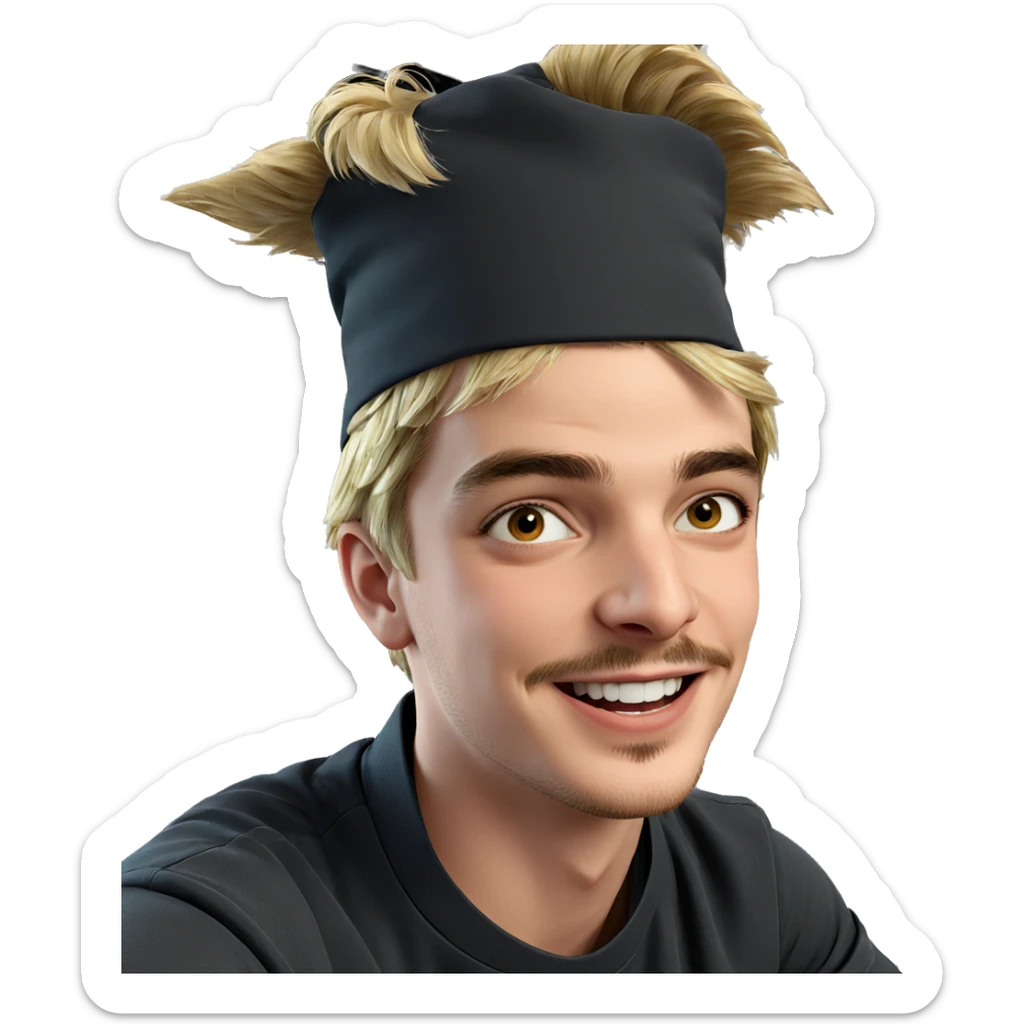 smiling blonde boy portrait sticker