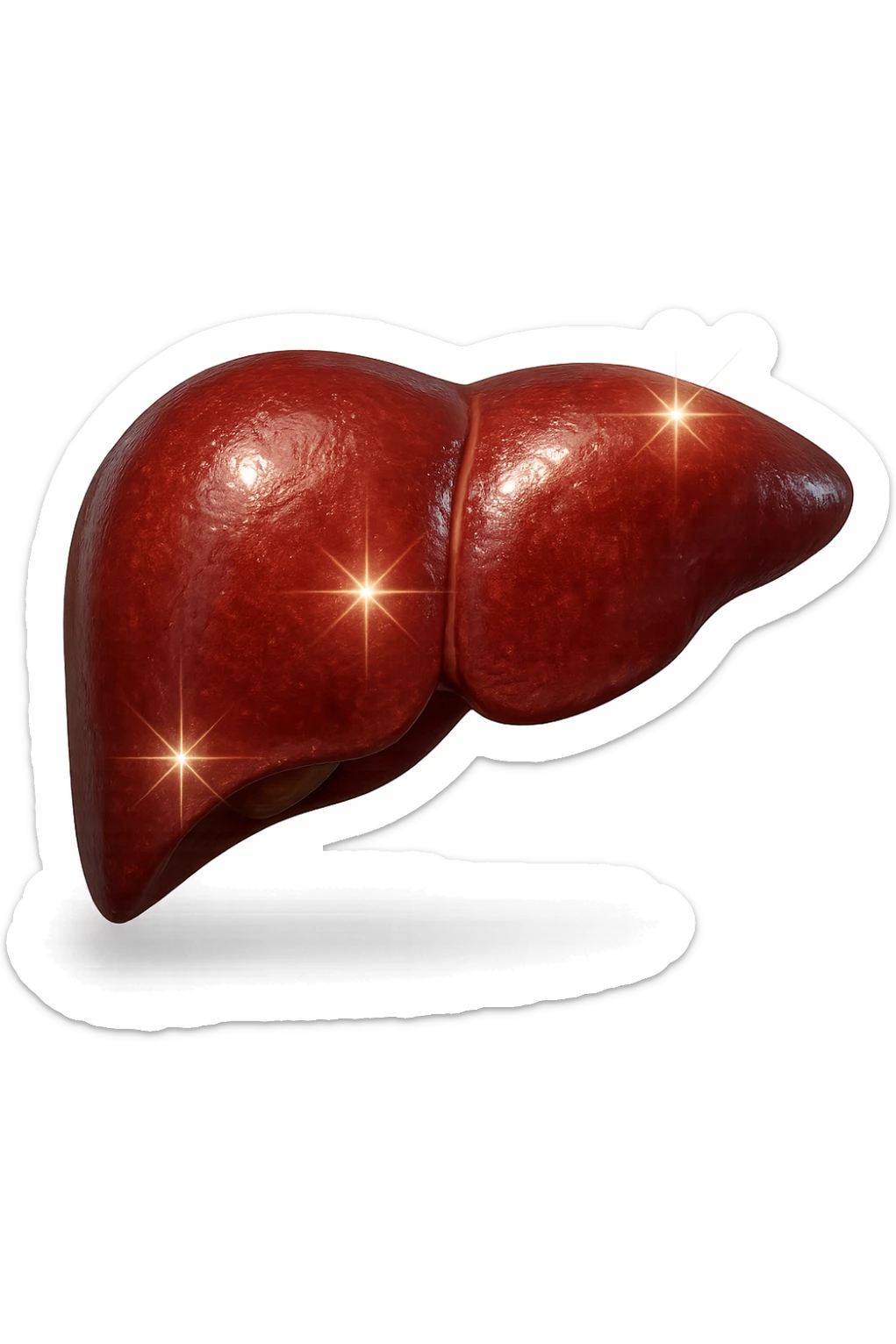 fegato realistico con scintille di brillantezza 3d sticker