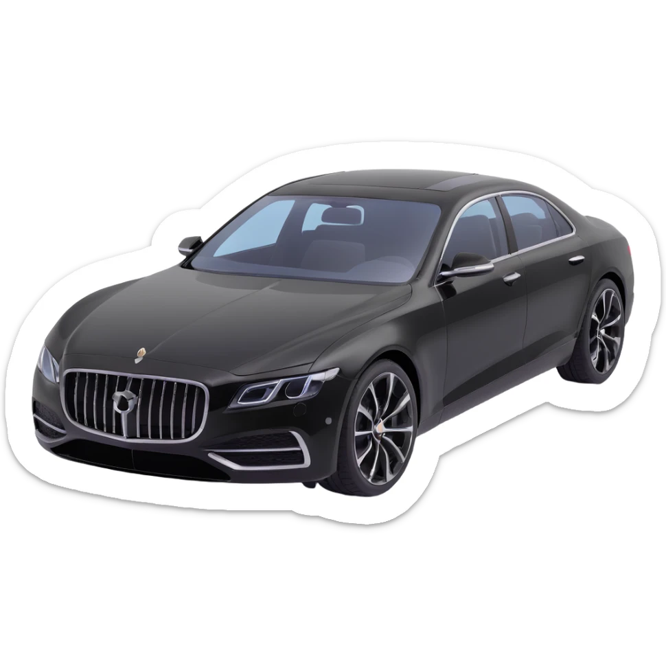 black luxury car with a transparent plastic film partially covering the hood and windshield, elegant and premium look sticker