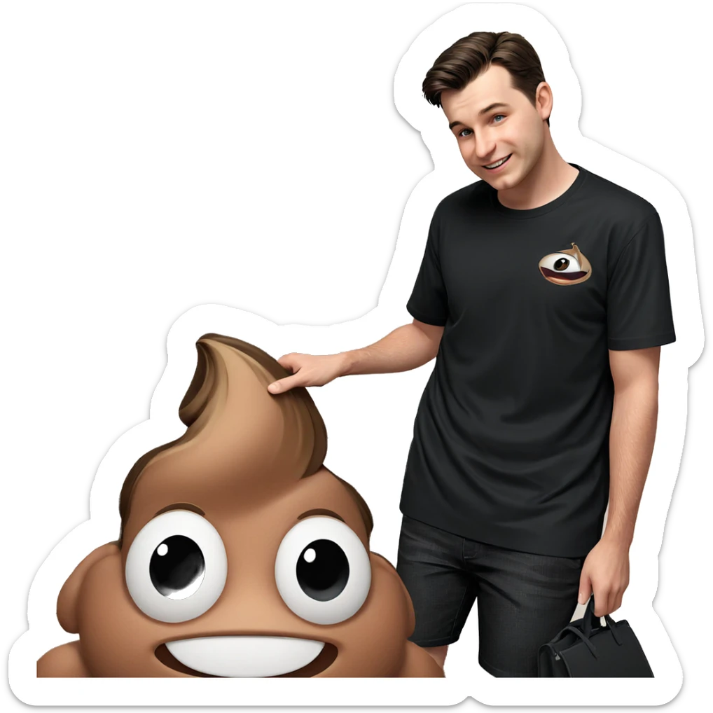 boy in black shirt indoors sticker