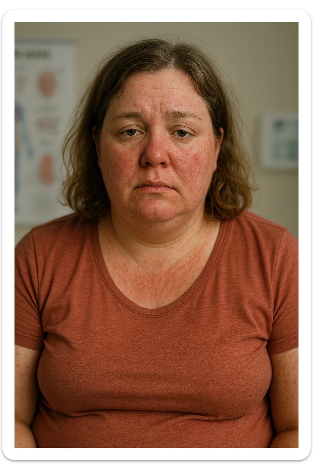 Donna con insulino resistenza e infiammazione cronica nel corpo. immagine realistiche sticker