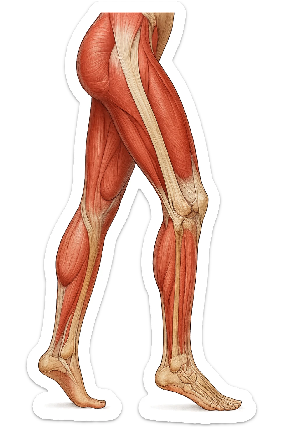 FOTO IDENTICA PRENDI SPUNTO DALLA FOTO E FAMMI A LIVELLO ANATOMICO LA GAMBA IN SOVRACCARICO sticker