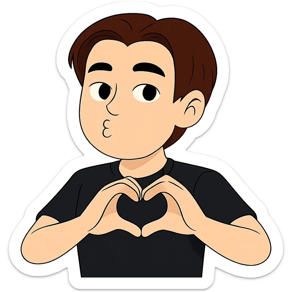 Change the hair color to a rich brown shade matching the hair color of the person in the fourth image, keep everything else the same, transparent background. sticker