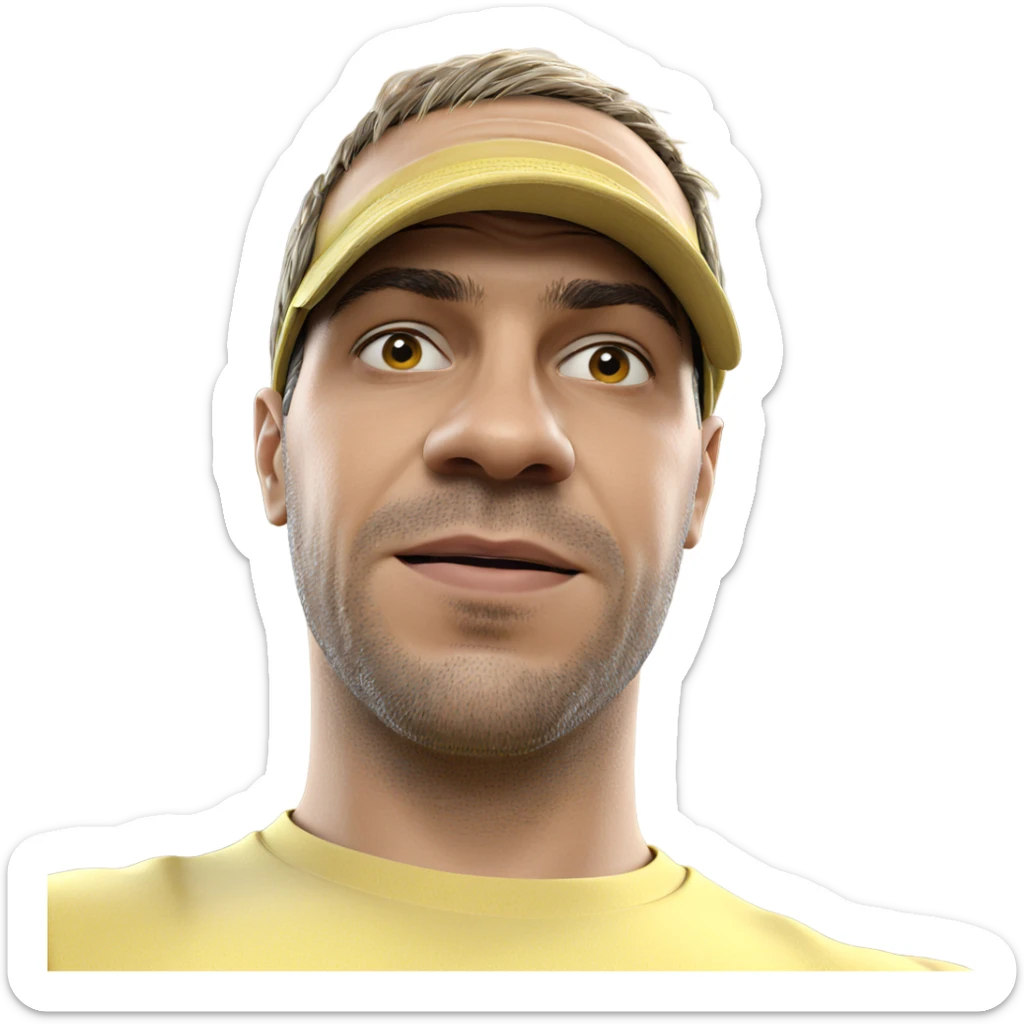 young man in yellow shirt sticker