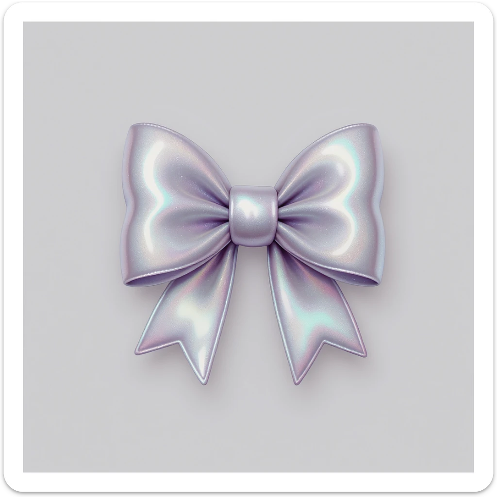 kpop bow emoji, cute and shiny, no background sticker