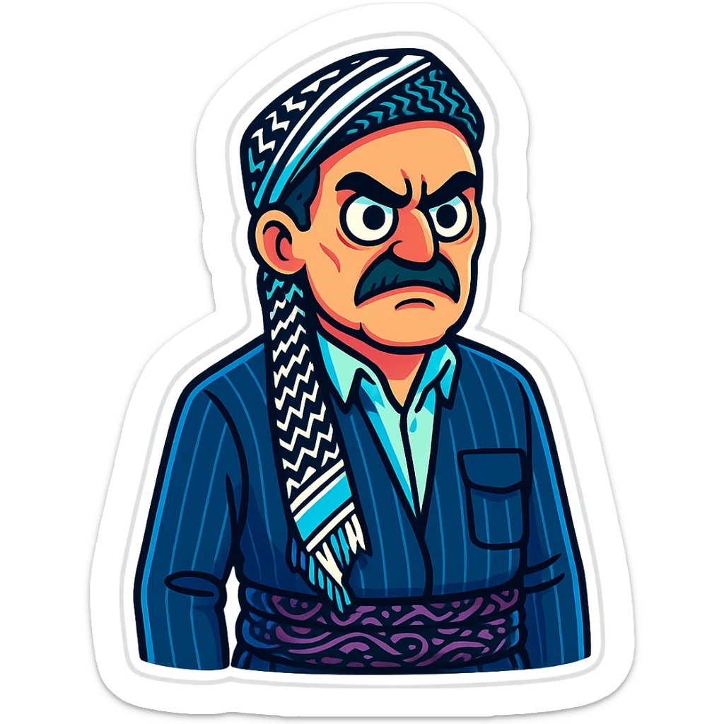 Create a cartoon sticker with an angry expression in the style of Flux Kontext Pro, with a transparent background. The style is vibrant and pop colors icons with a cartoonish, colorful, and lively look. sticker