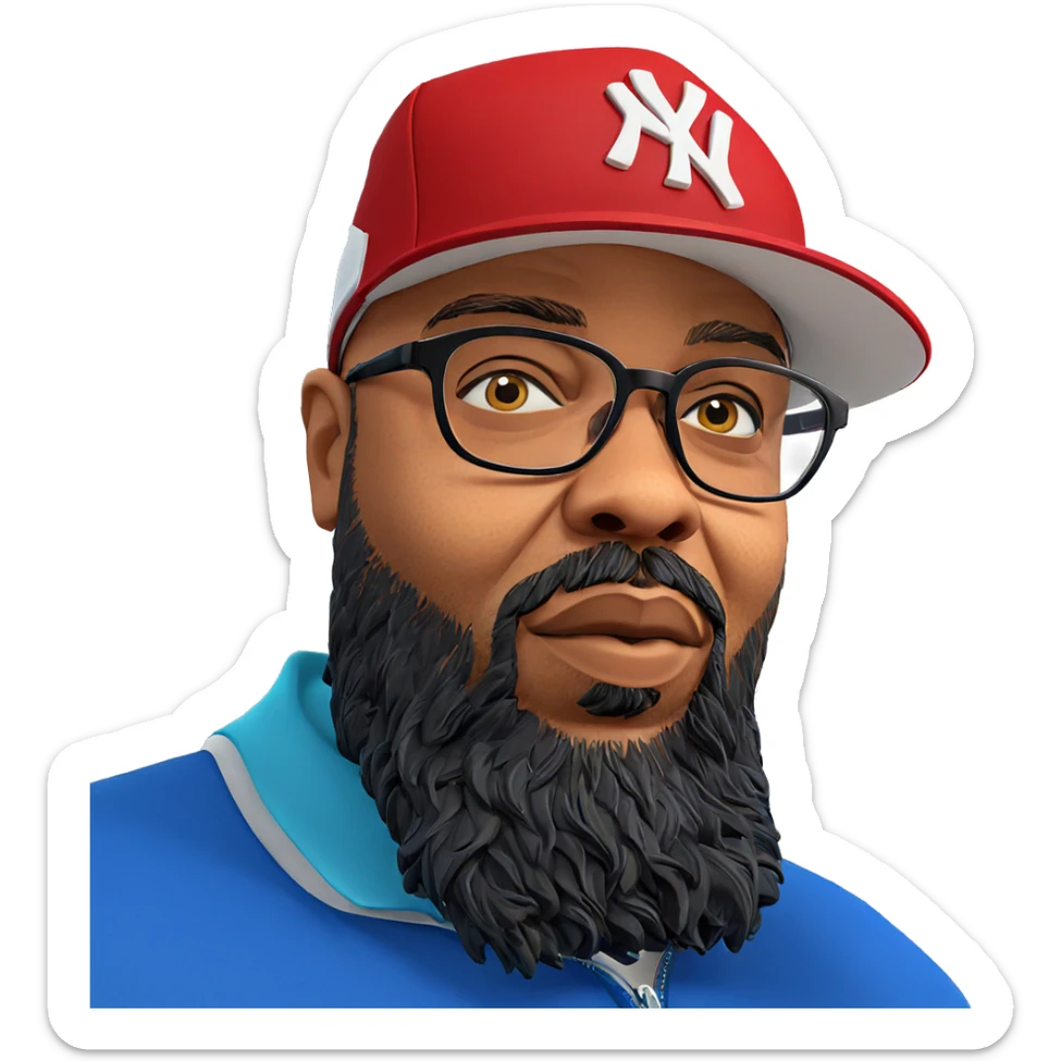 man with glasses and beard sticker