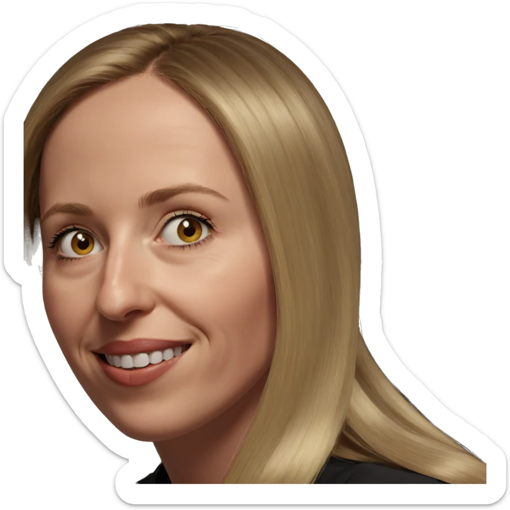 smiling blonde girl portrait sticker