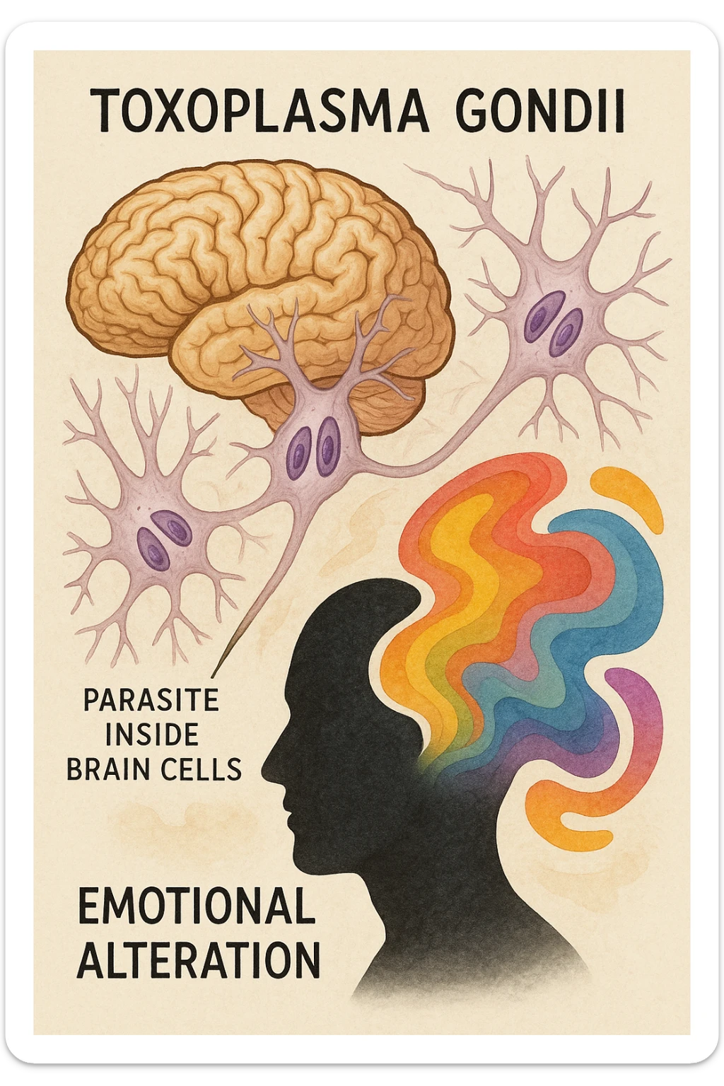 Toxoplasma gondii, infetta uomo che altera tutte le sue emozioni sticker
