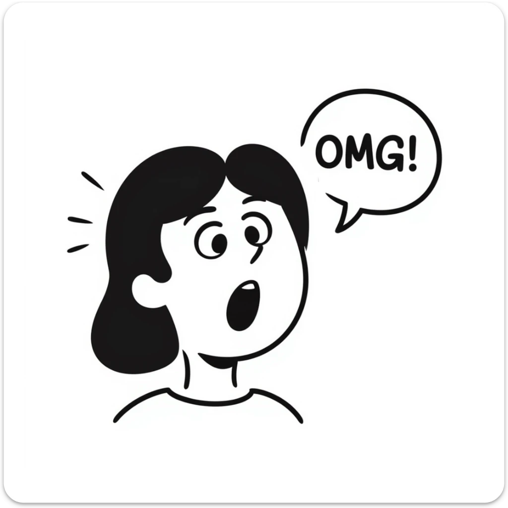 Shocked face with wide eyes saying "OMG!" sticker