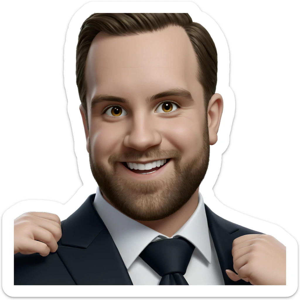 smiling boy in formal attire sticker