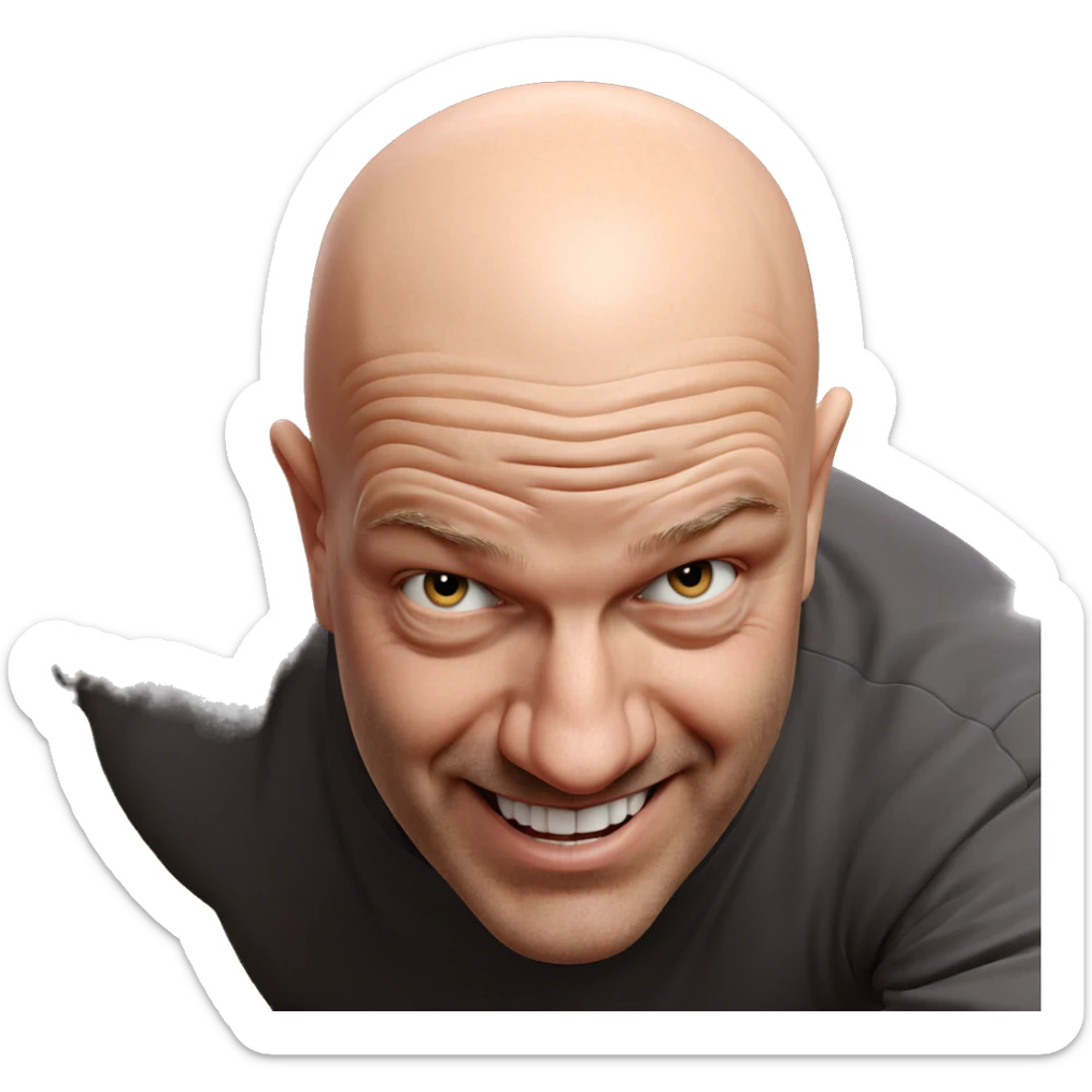 bald old man smiling meme sticker