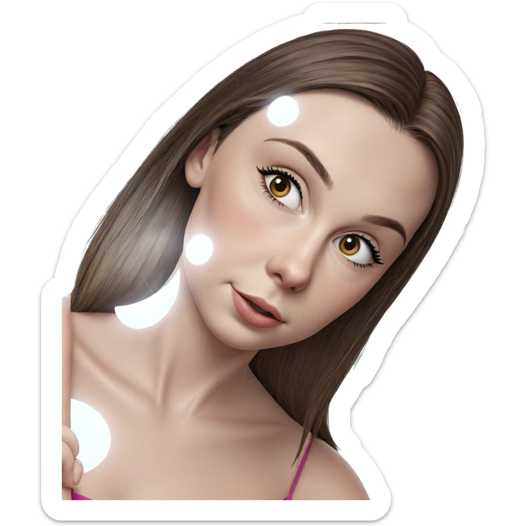 brown haired girl portrait sticker