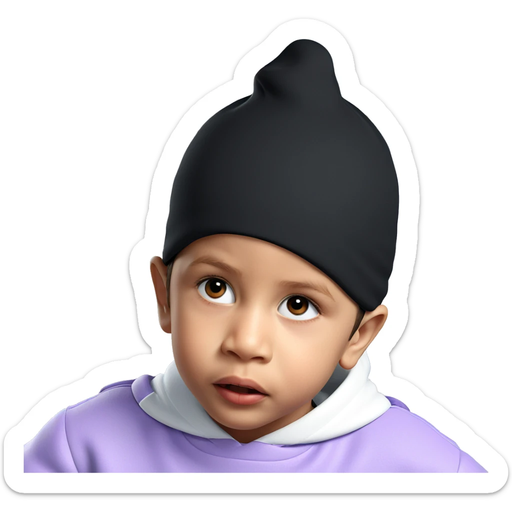 boy in hat portrait sticker