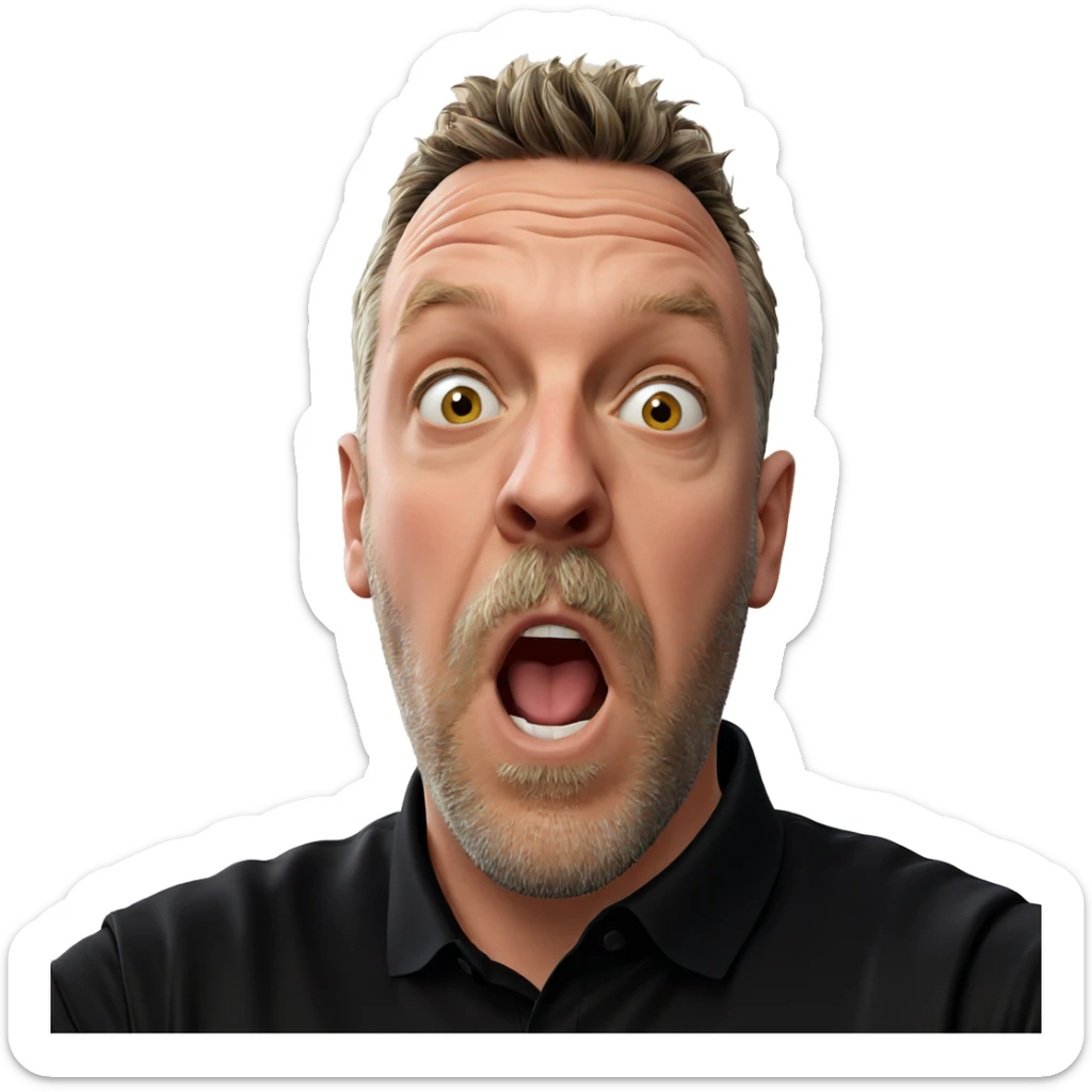 staring portrait of a man sticker