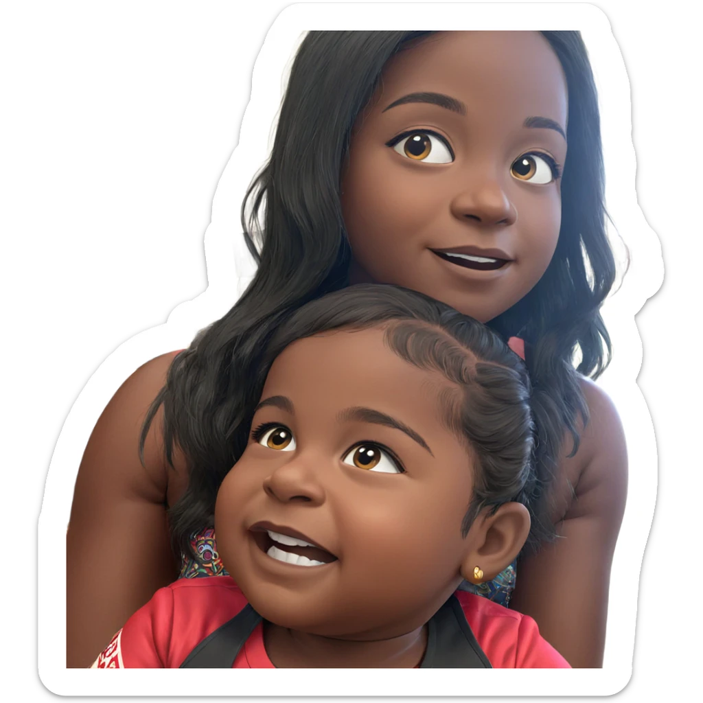 sisters with dark skin sticker