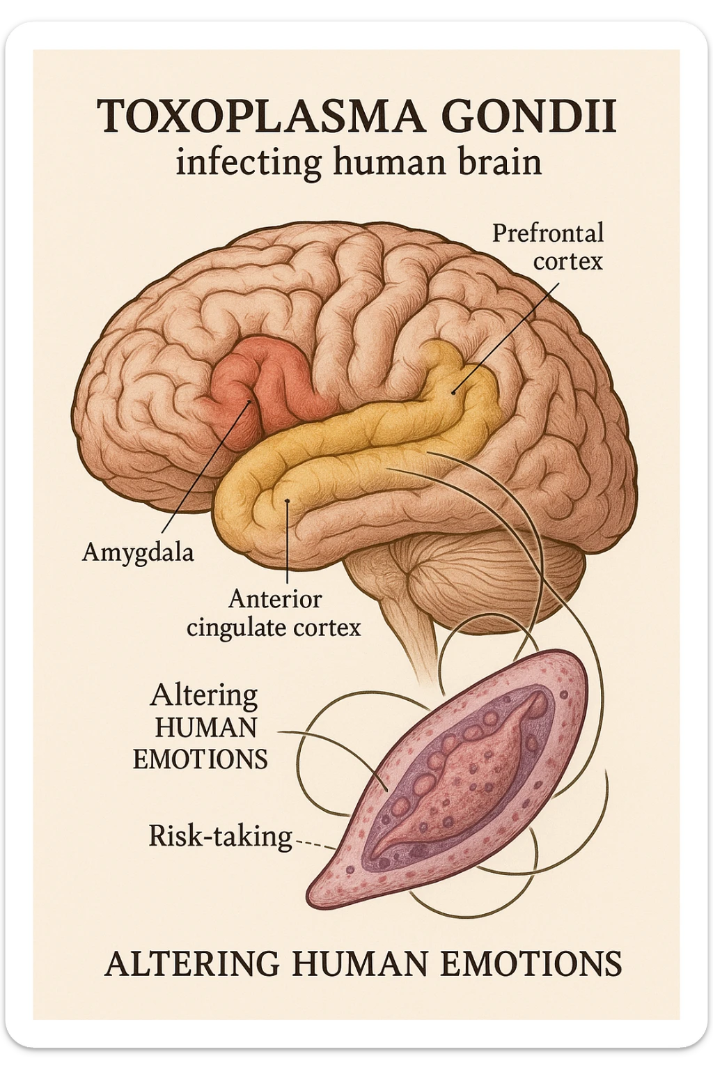 Toxoplasma gondii, infetta uomo che altera tutte le sue emozioni sticker