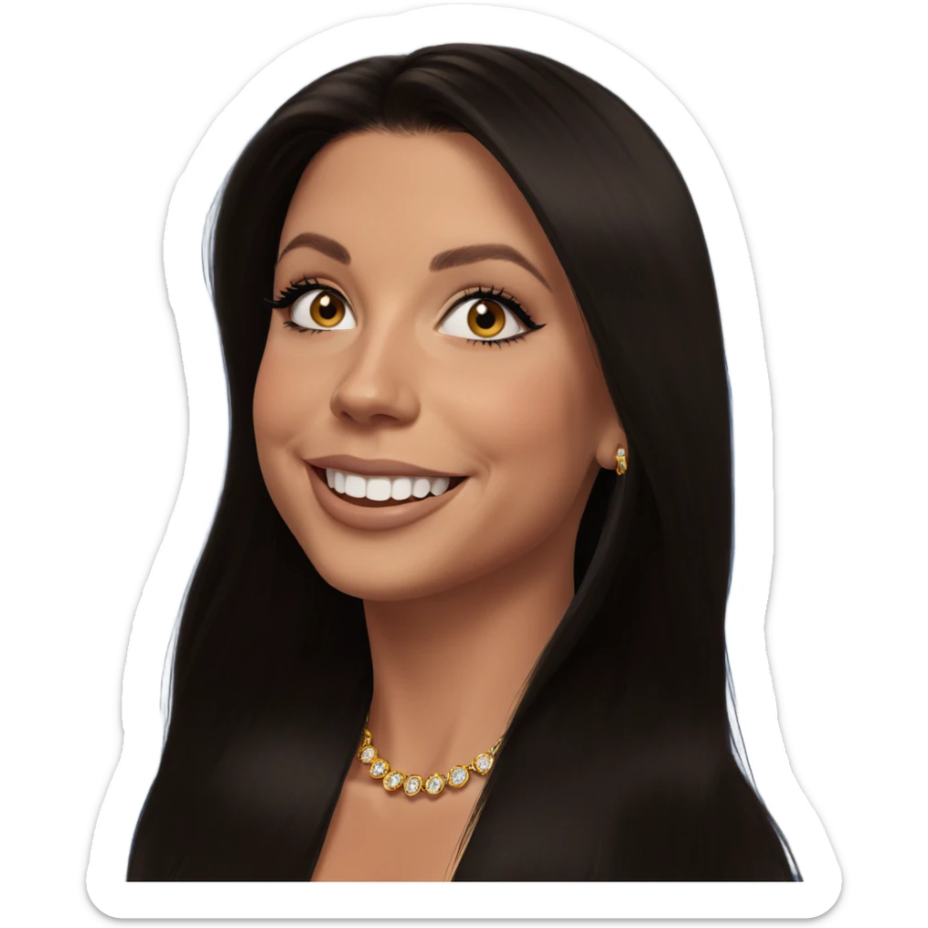 smiling girl with jewelry sticker