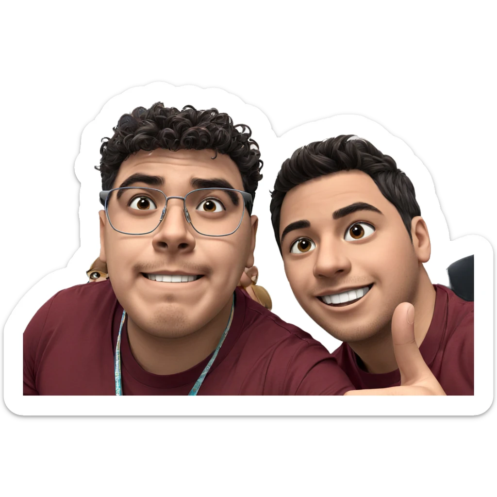 boys posing with smiles sticker