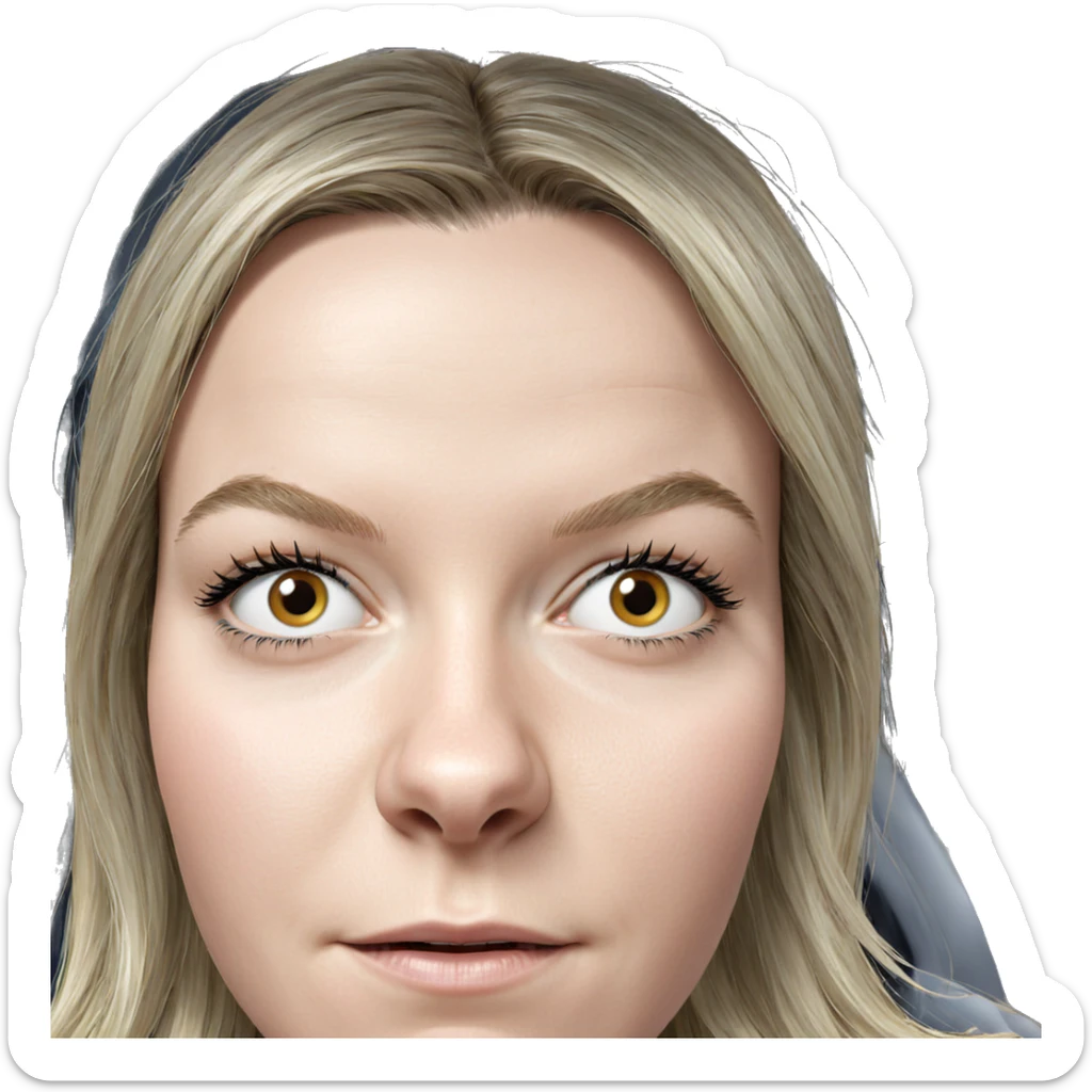 blonde girl in cockpit close-up sticker