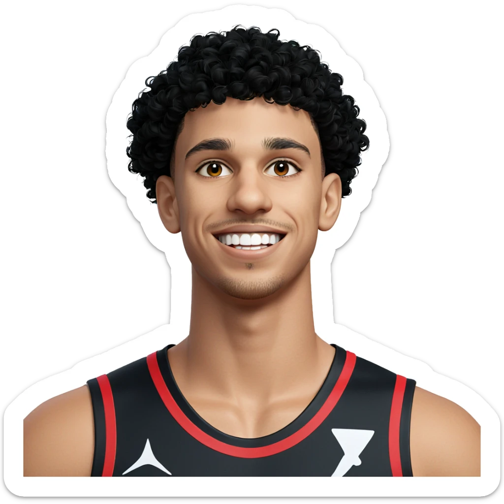 smiling boy in sportswear sticker