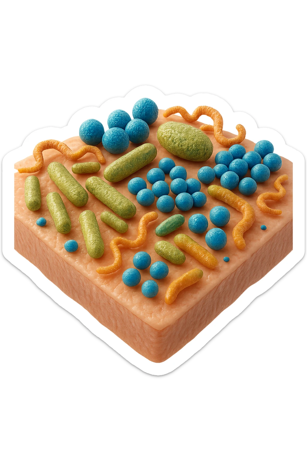 microbiota cutaneo in 3d  sticker