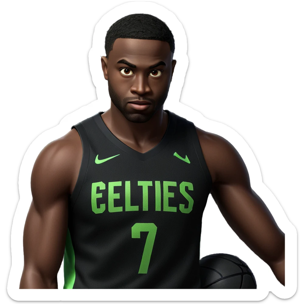 handsome boy in basketball uniform sticker