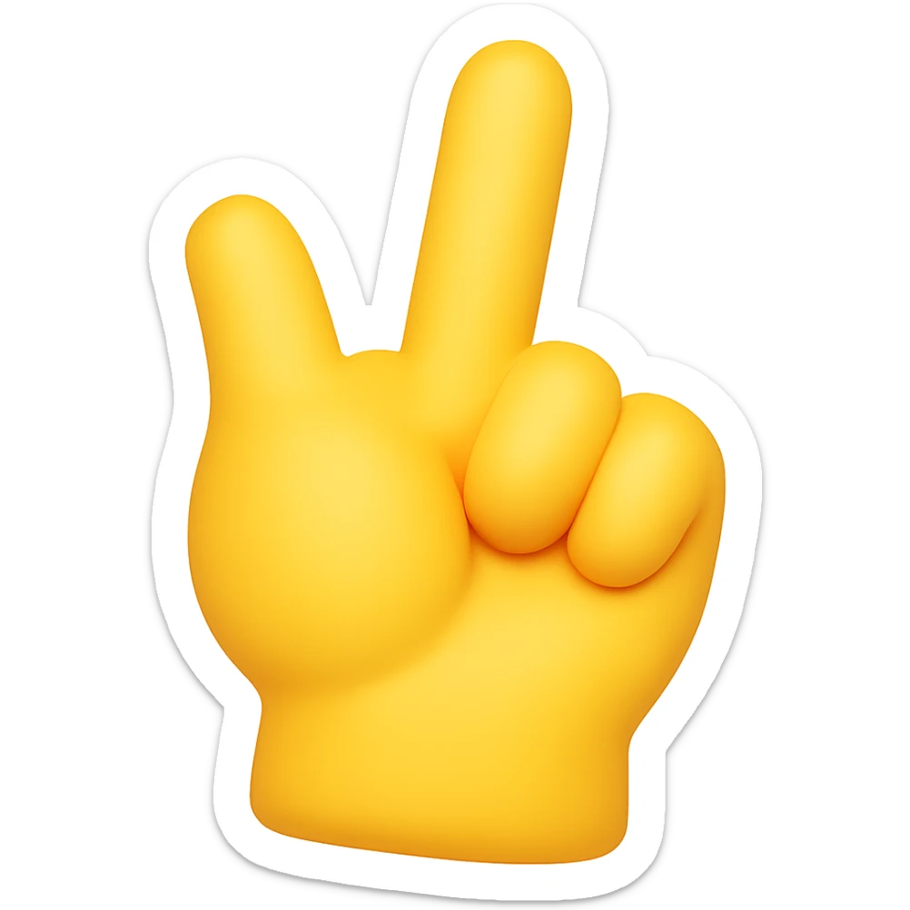 Make the foam finger look more puffy and soft in the style of emoji. Keep the transparent background. sticker