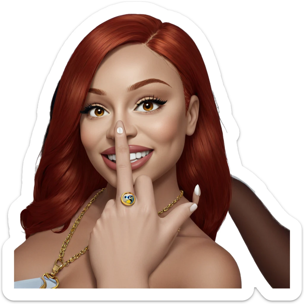 realistic portrait of redhead girl sticker