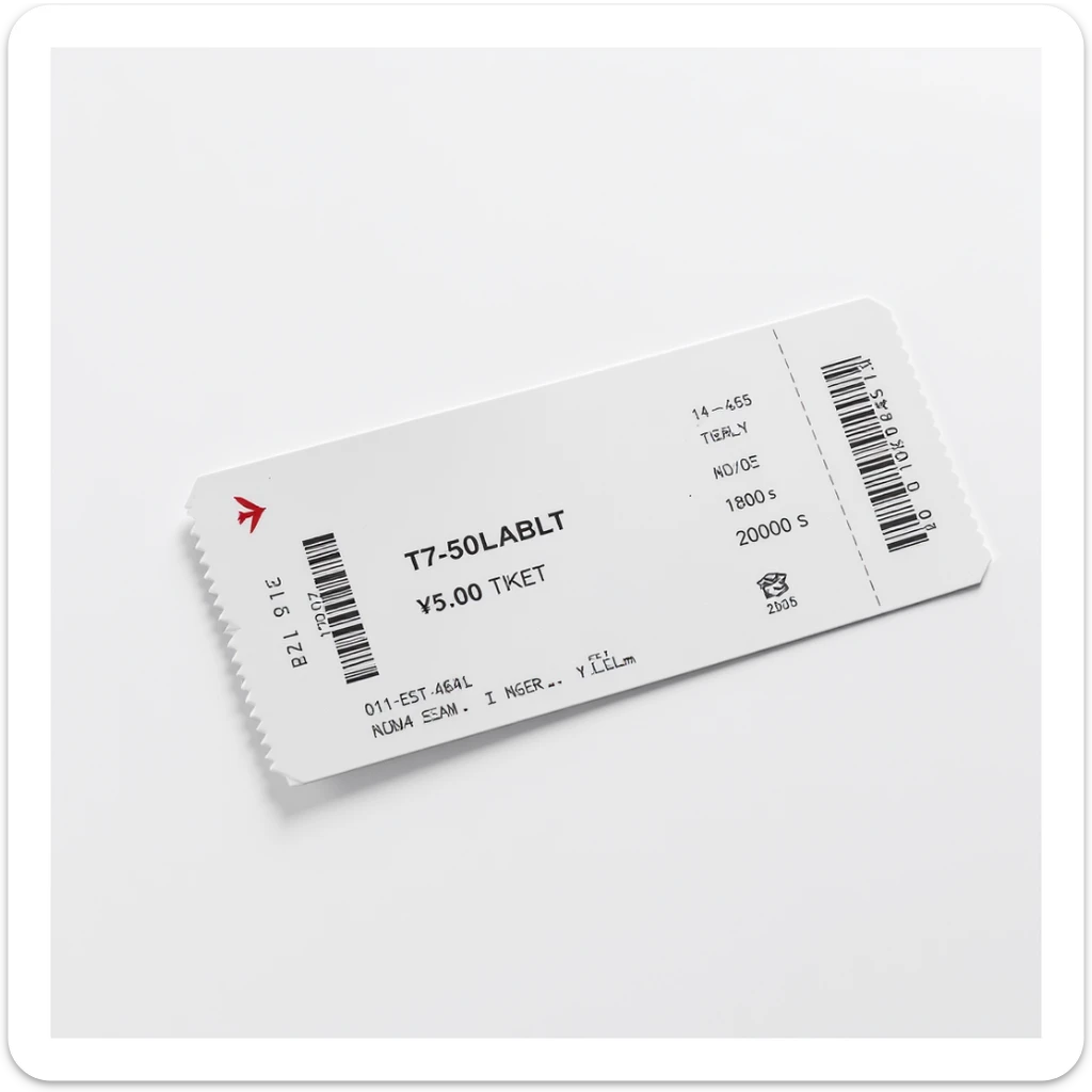 realistic stock photo style white airplane tickets on white background with soft shadows, no decoration sticker