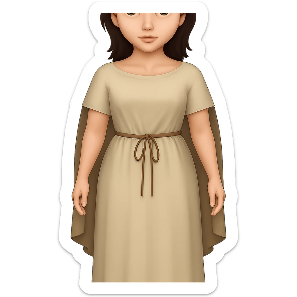 Front view of ancient style bare feet, no sandals, in emoji style with transparent background. sticker