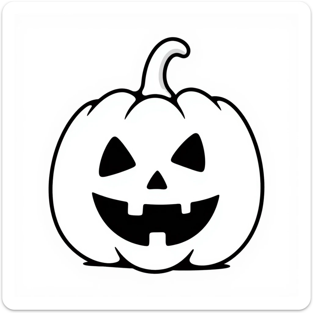A Halloween jack-o-lantern pumpkin with a carved face in pastel colors (dd9fb0, ffc6d3, a3bfc9, c4bee2, f1b091), hand-drawn doodle style sticker