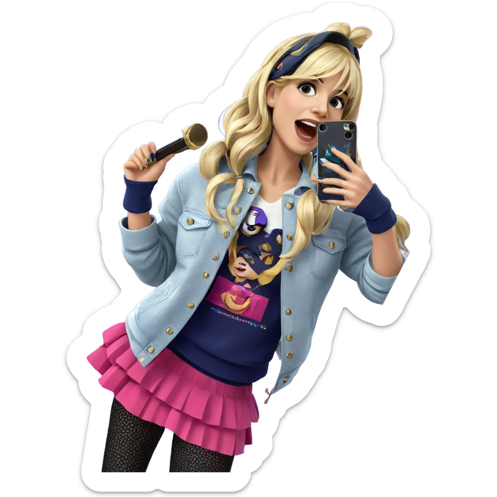 blonde girl in stylish outfit sticker
