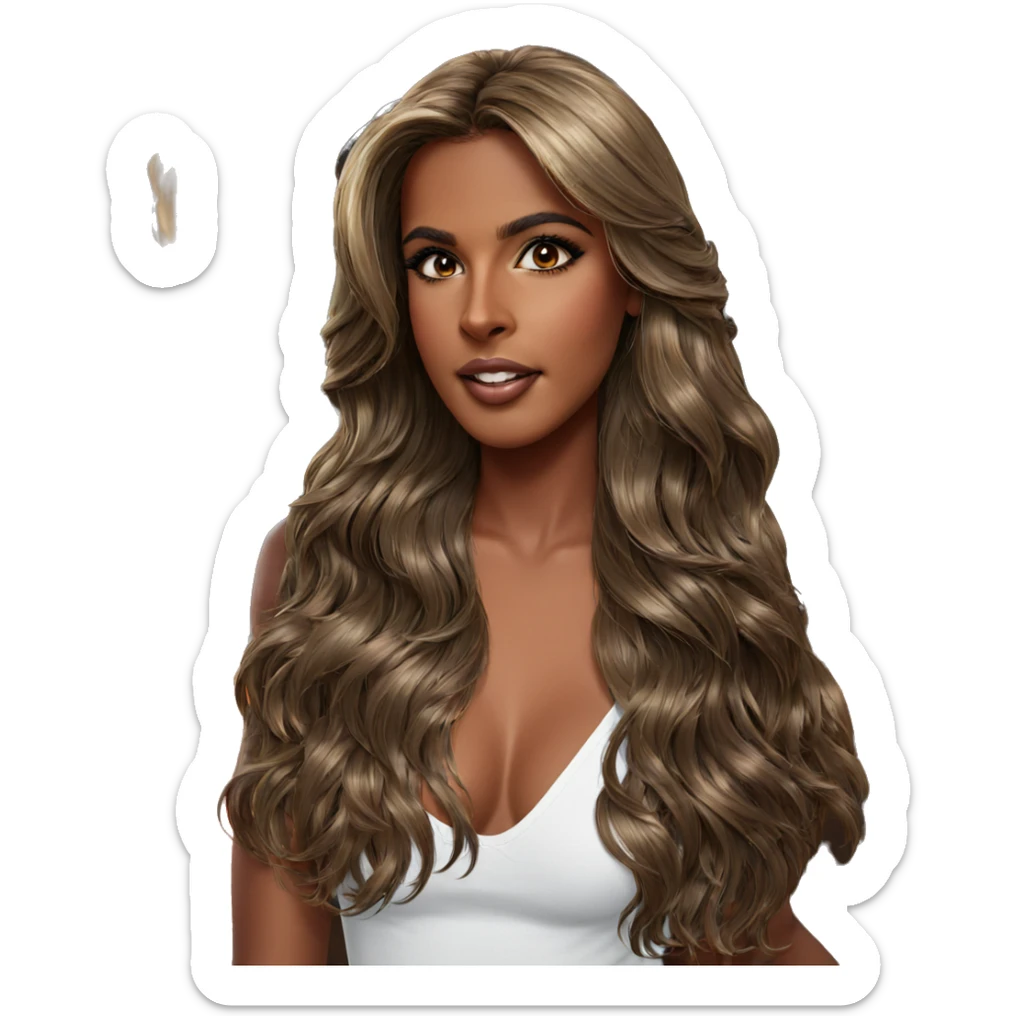 realistic portrait of dark-skinned girl sticker