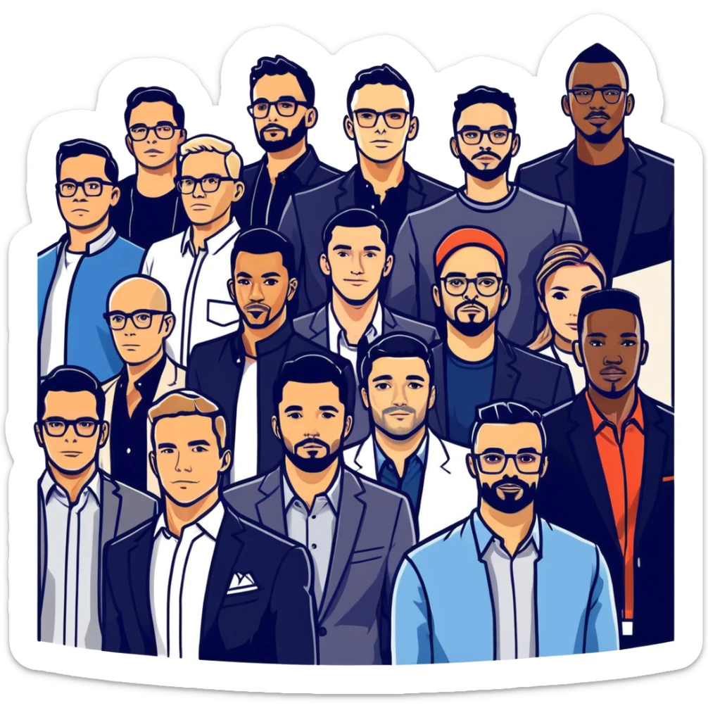 Tefi, Lewis Howes, Gary Vee, Tristan Tate, Tai Lopez, Josh King Madrid, Alex Hormozi, Iman Gadzhi, Branden Condy, Patrick Bet-David, Luke Belmar, Cardone, Shelby Sapp, Leila Hormozi, Tefi Valenzuela, business, Russell Brunson, partners, marketing, event , emoji, sales, money, mentor, party, emoji sticker