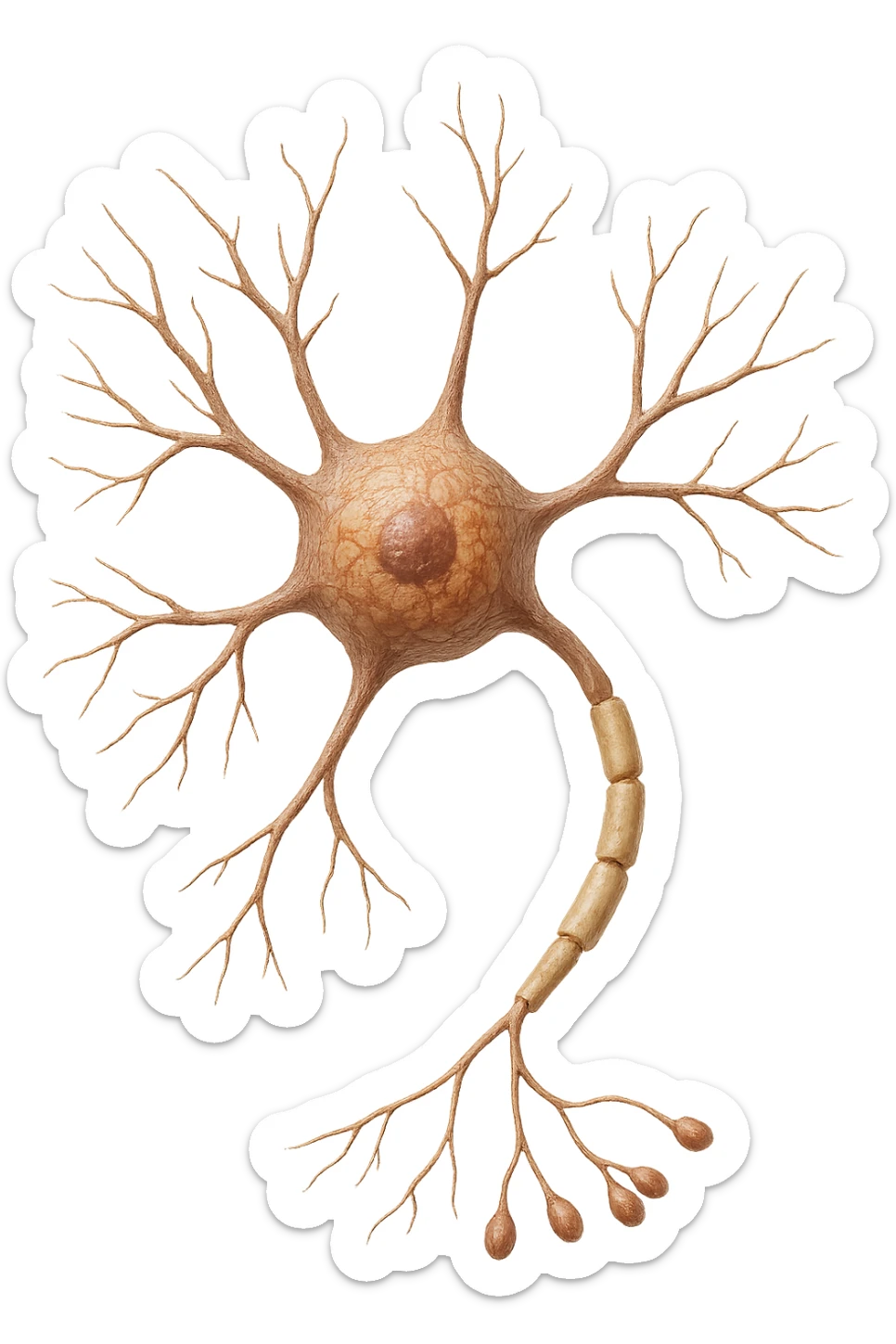 neurone umano anatomico realistico, iperrealistico 4k sticker