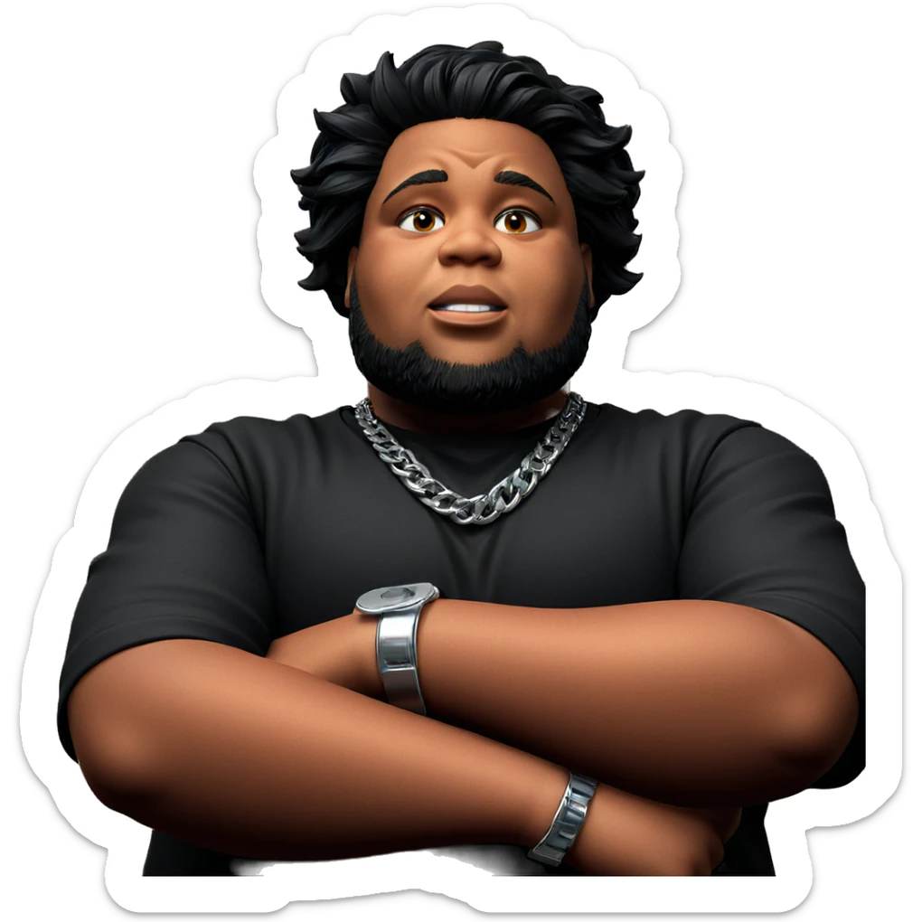 confident boy in black shirt sticker