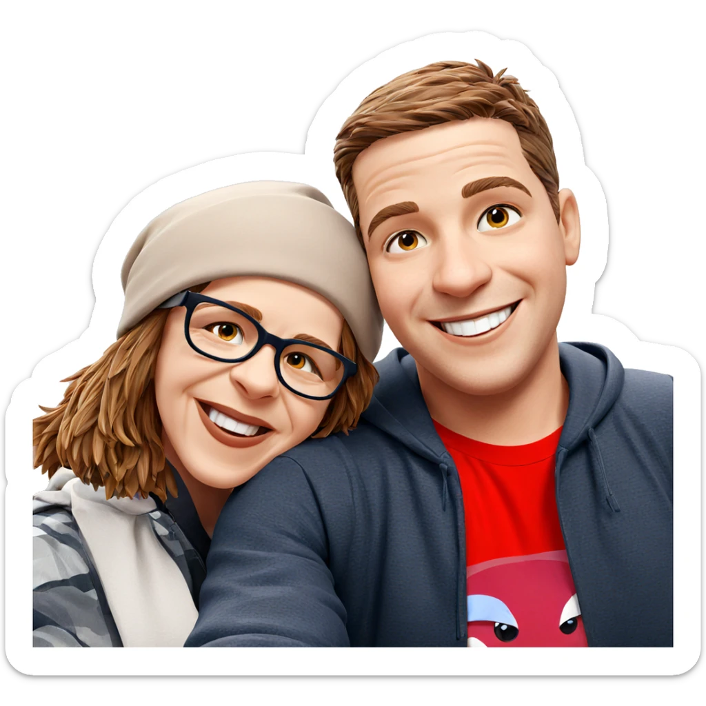 two boys smiling together sticker