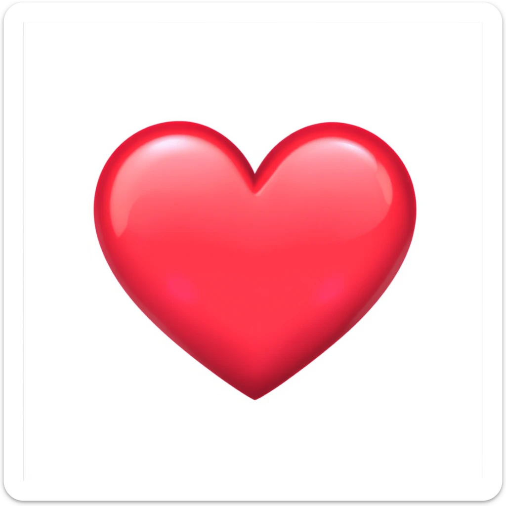 heart emoji, cute and shiny, with a gradient effect, no background sticker