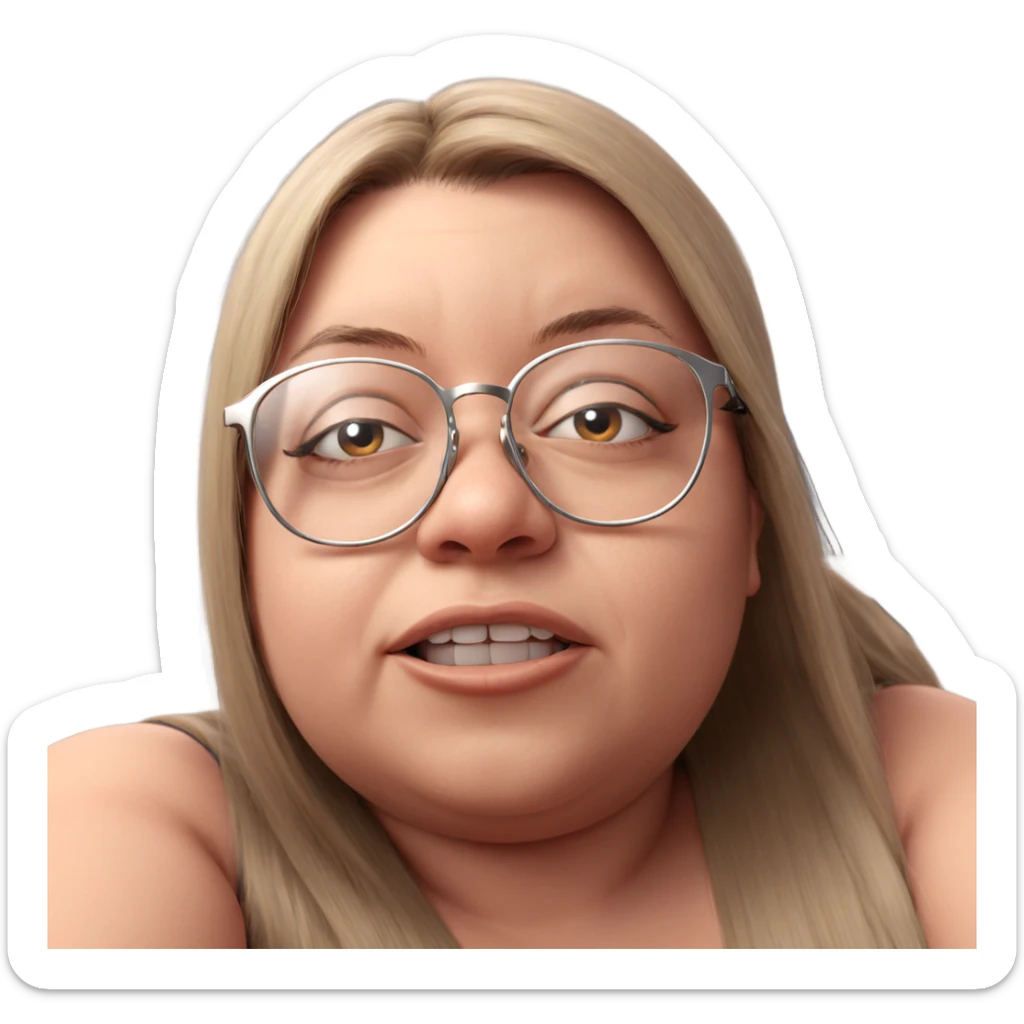glasses girl portrait meme sticker