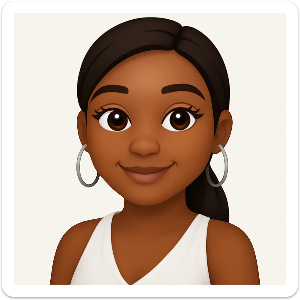 turn the second man in emoji style of the 1st image, match the facial features and match dressing style of the 2nd image, she is wearing white tank top lose sticker
