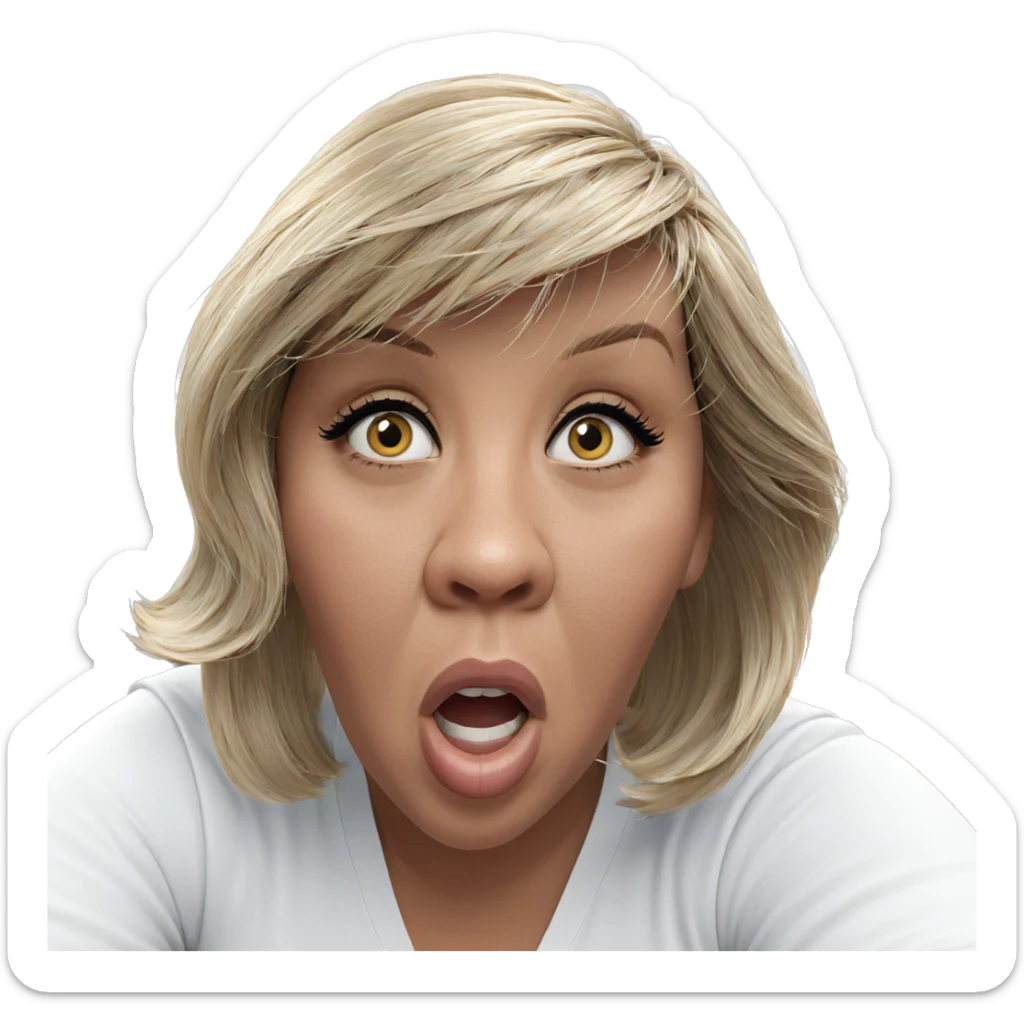 blonde girl looking at viewer sticker