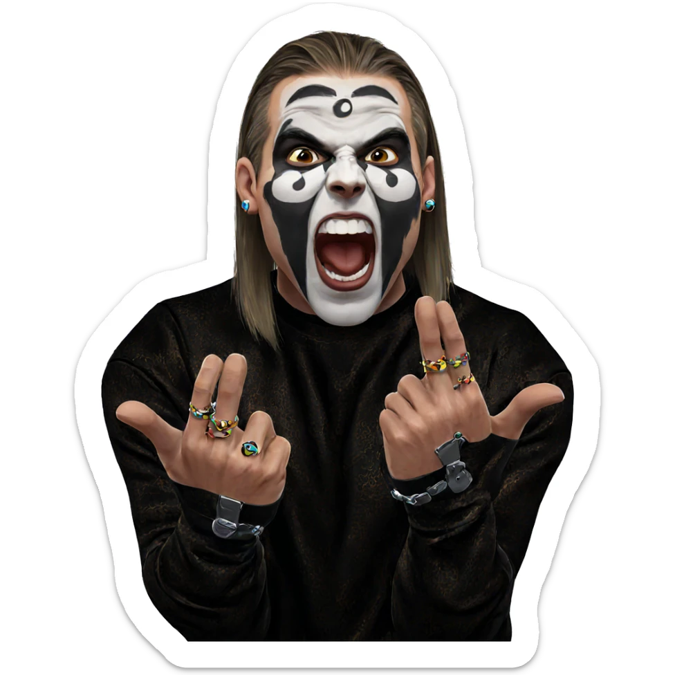 boy with earrings and facepaint sticker