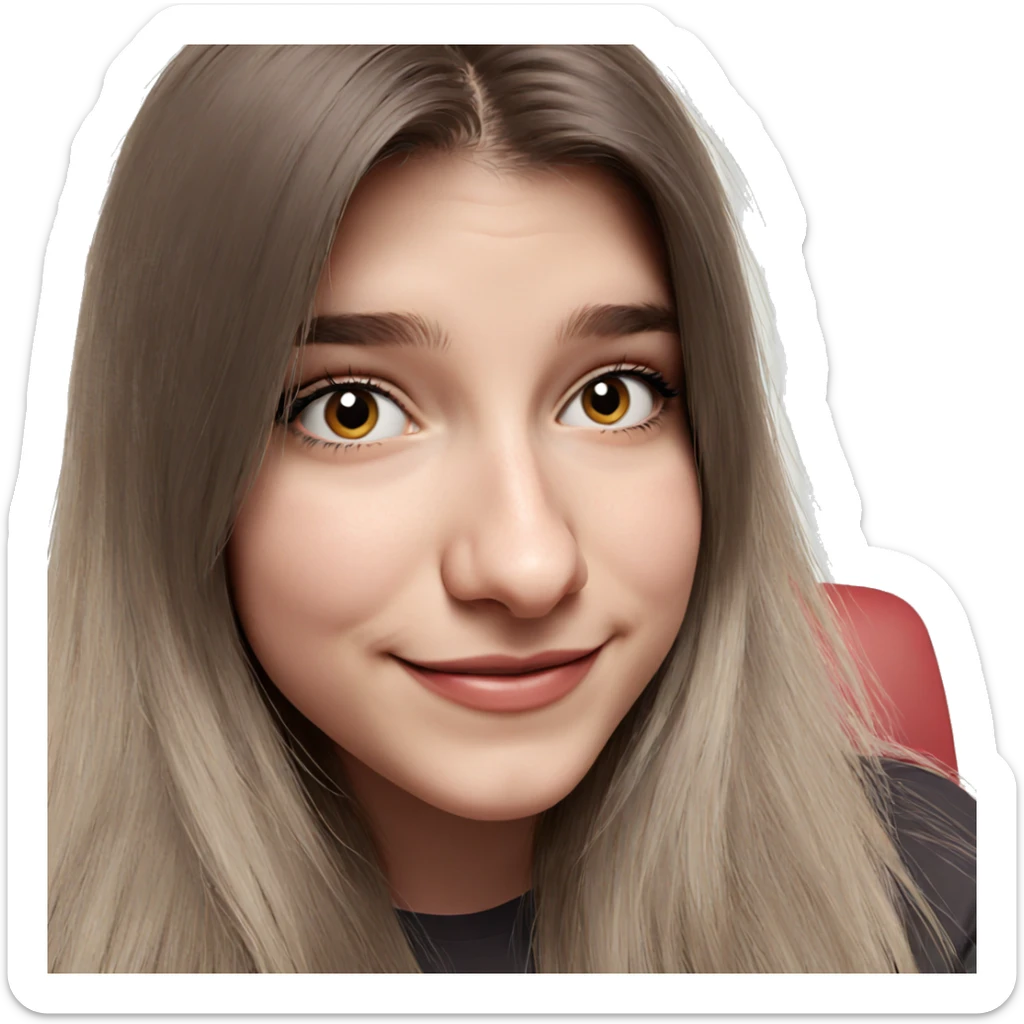 portrait of smiling girl sticker