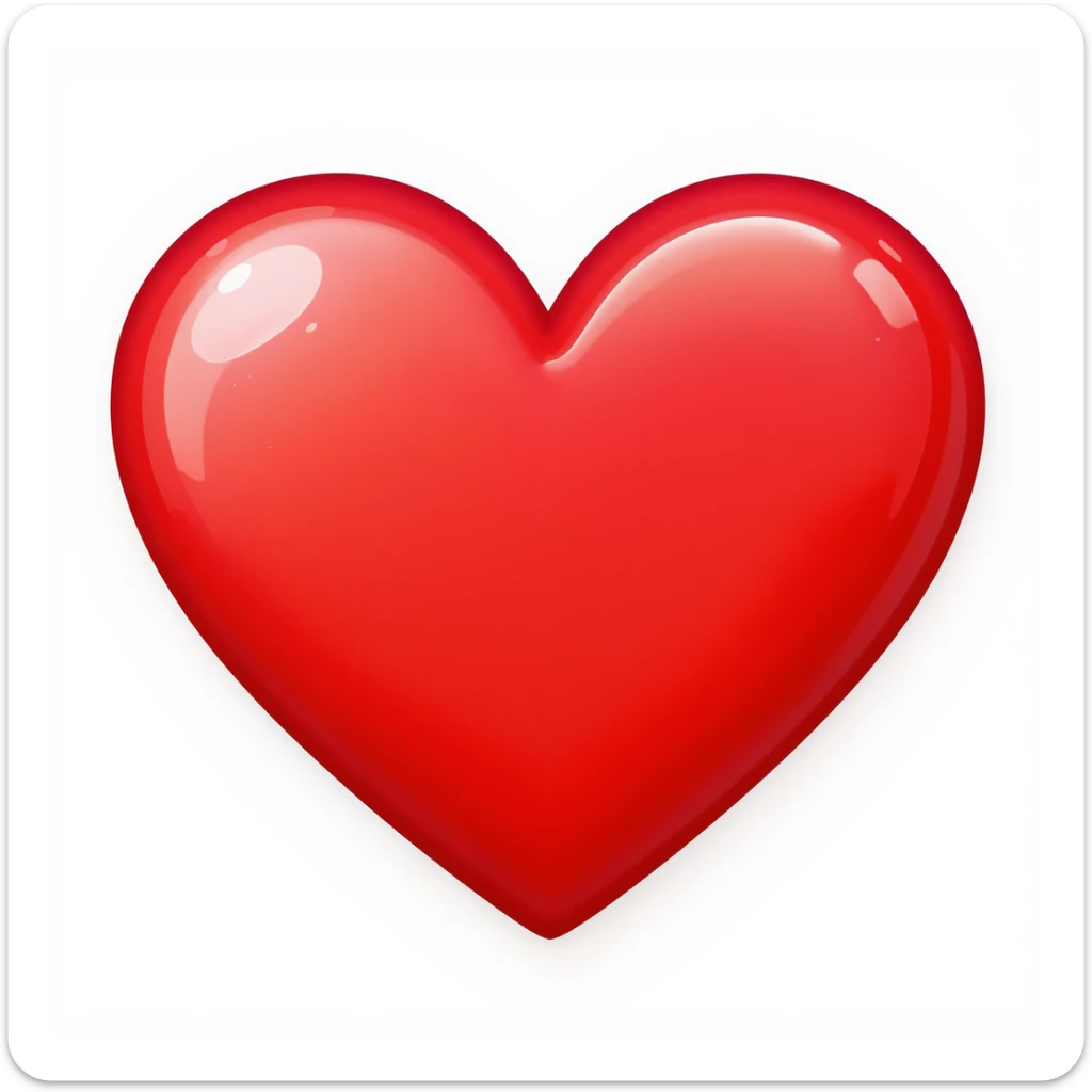 cute and shiny heart emoji with a gradient effect, no background sticker