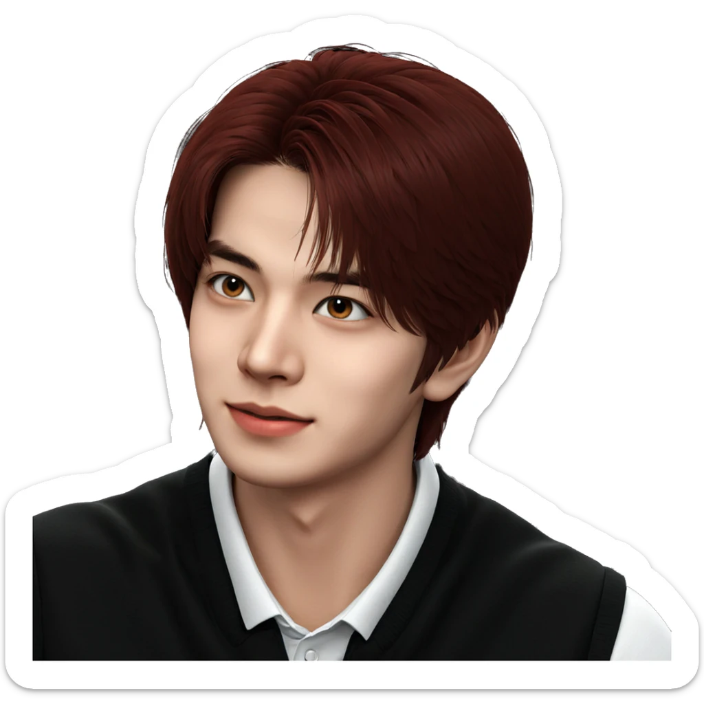 realistic portrait of a boy sticker